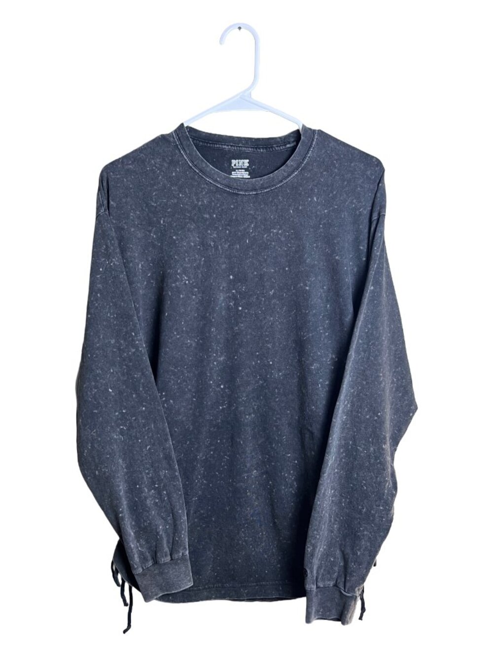 Victoria's Secret PINK‎ Gray Mineral Wash Long Sleeve Tee M